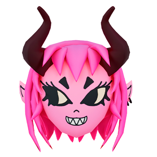 Personaje demonio rosa